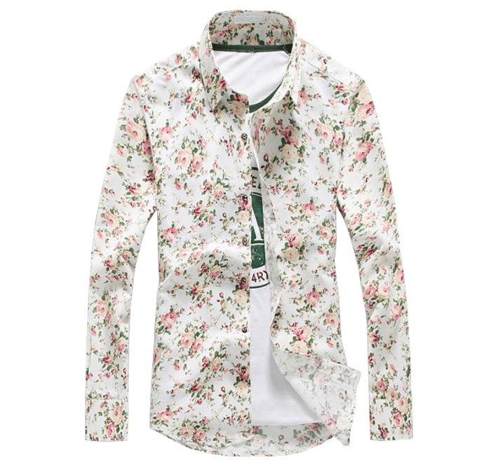 Floral mens dress shirt